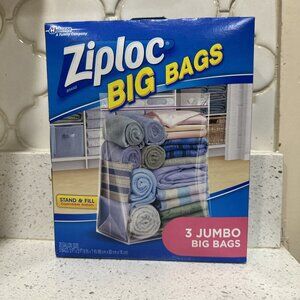 Ziploc Big Bags - 3 JUMBO 20 Gallon Bags - Great for Organization & Storage New